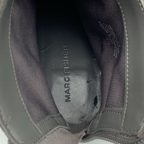 Marc Fisher Womens Suede Ankle Bootie Gray 7.5M Umala-T Round Toe Silver Studs - Picture 9 of 12